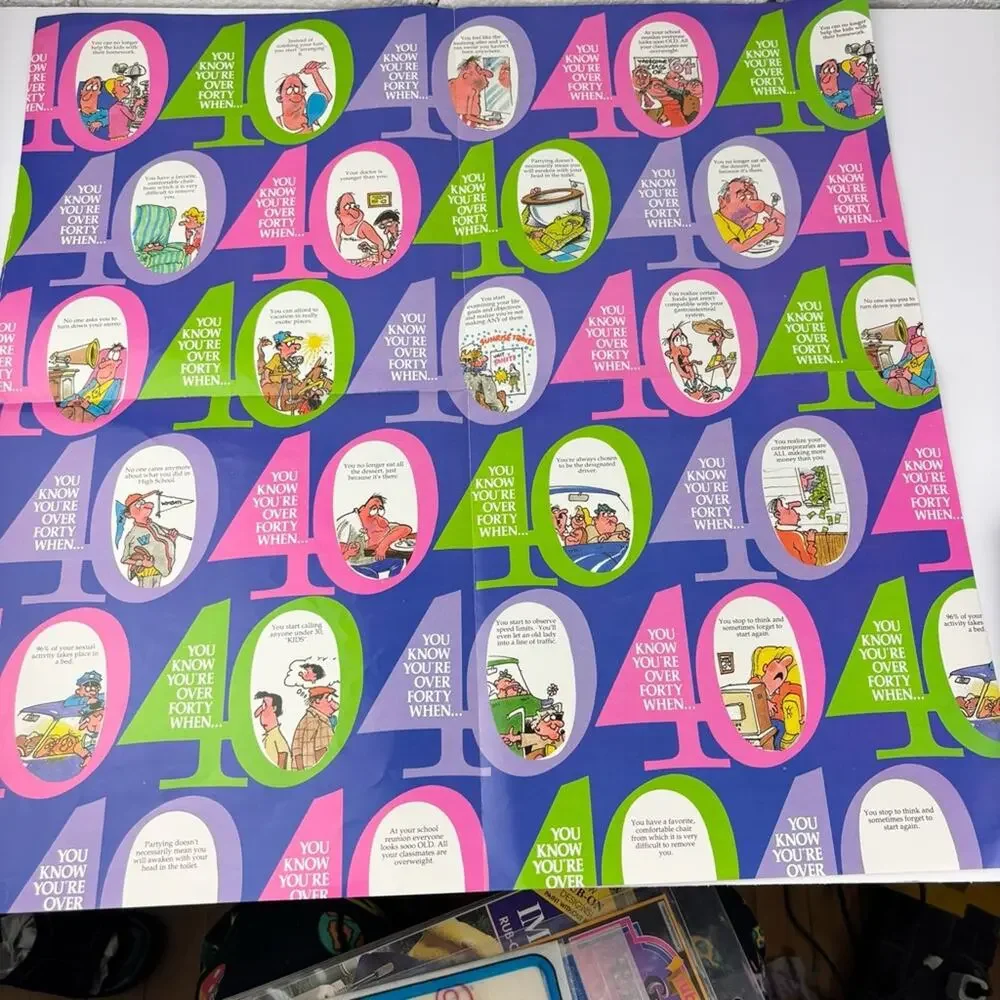 Vintage You Know Your 40 When Wrapping Paper Opened